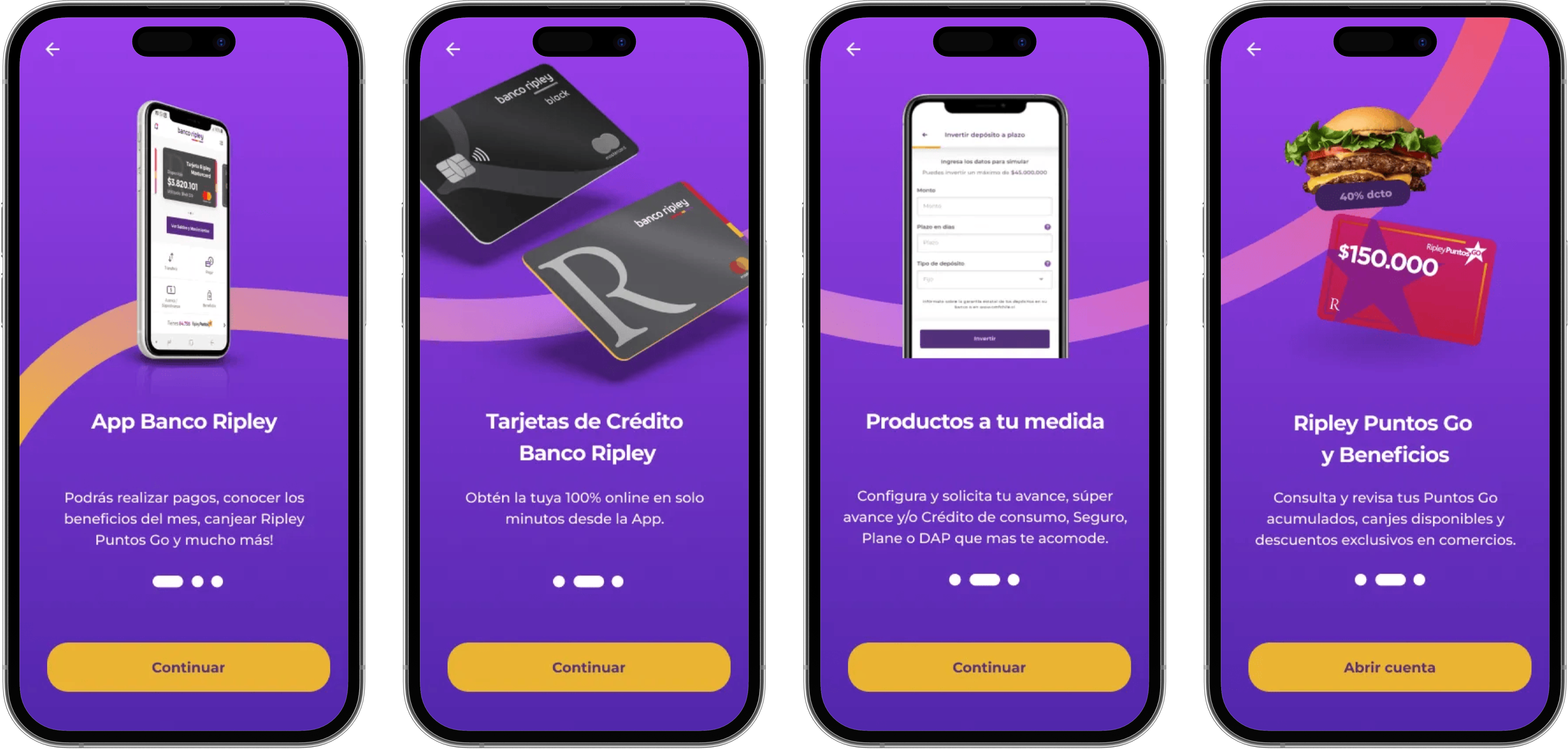 Onboarding screens